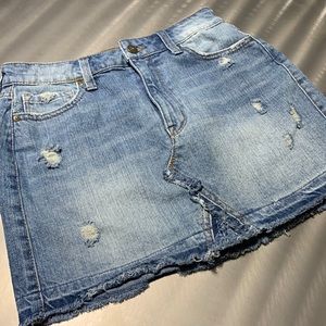 Rewash Distressed Denim Mini Skirt Size 8